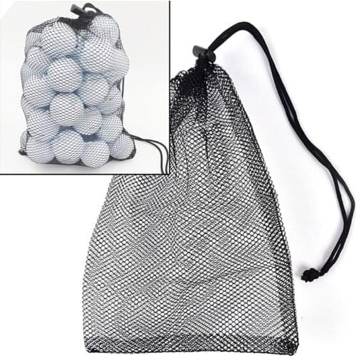 Golf Balls Holder Outdoor Sports Nylon Mesh Nets Bag Pouch Table Tennis Hold Up To 15 Balls Carrying Storage Bags