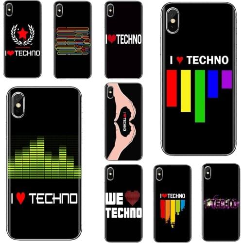I Love Techno technology Music For Samsung Galaxy Note 3 4 5 8 9 S3 S4 S5 Mini S6 S7 Edge S8 S9 S10 Plus Silicone Case Cover
