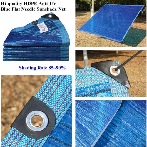 Blue Anti-UV HDPE Flat Needle Sunshade Net Greenhouse Succulent Plant Shading Net Outdoor Swimming Pool Sun Shade Cloth Awning