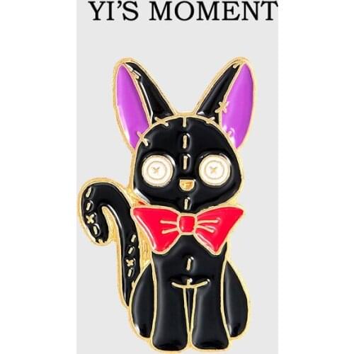 Versatile Black Cat Brooch backpack T-shirt cowboy hat sun hat decoration Environmental protection metal material pins