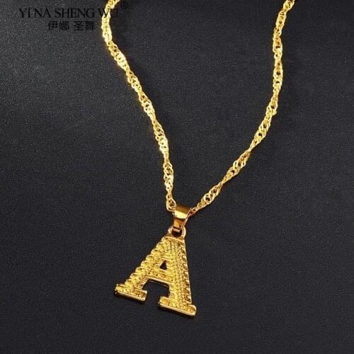 Hip Hop Womens New Style Fashion Pendants Letter Necklaces Boho Jewelry Alphabet Initial Necklaces Gold Color Best Friend Gifts