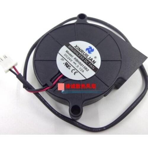 Xinruilian RBH5015B2 DC 24V 0.12A 50x50x15mm 2-Wire Server Cooling Fan