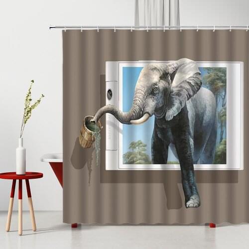 Funny elephant shower curtain Creative Personality Shower Curtain Anti-Mold Bathroom Curtains The Shower Curtain Is Funny