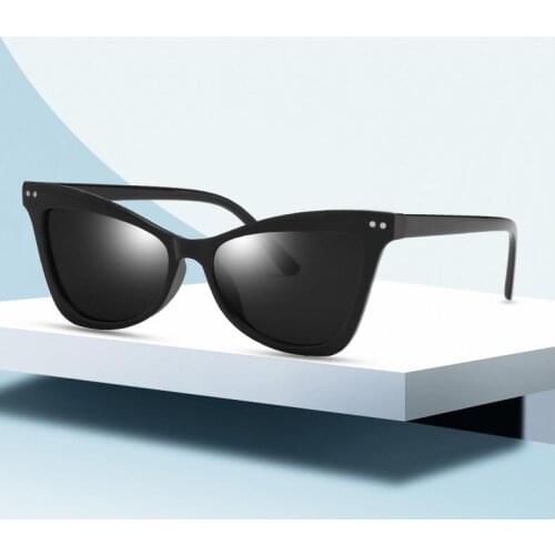 2021 Women Cat Eye Sun Glasses Retro Rivet Cateye Sunglasses Ladies Vintage Eyewear Leopard Black Red Female Oculos De Sol