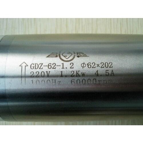 1.2 kw 60000rmp spindle motor electric spindle engraving machine head 62 mm in diameter