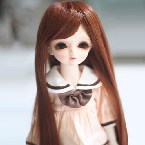 1/3 1/4 1/6 Bjd SD Doll Wig High Temperature Wire Brown Straight BJD Super Hair Wig Accessories
