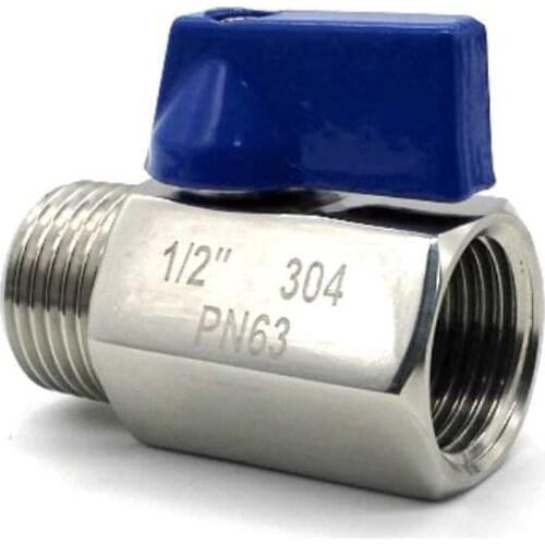1/8" 1/4" 3/8" 1/2" 3/4" 1" BSP Female To Male Thread 304 Stainless Steel Mini Ball Valve Connector For Water Oil Gas