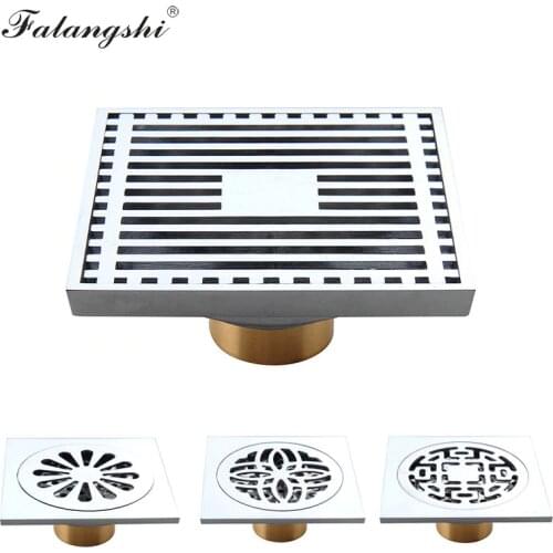100*100 mm Liner Floor Drain Chrome Square Toilet Shower Drain Anti-Odor Drain Strainer ralo banheiro WB9003