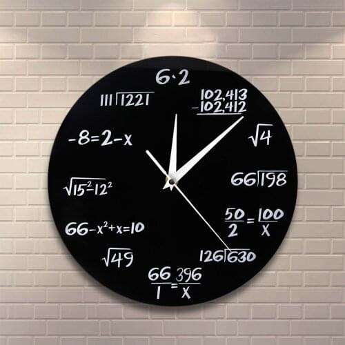 2 sizes)1Piece Acrylic Wall Clock Maths Equation Modern Portugal Euro Novelty Art Unique Watch Clock Home Decoration Accessorie