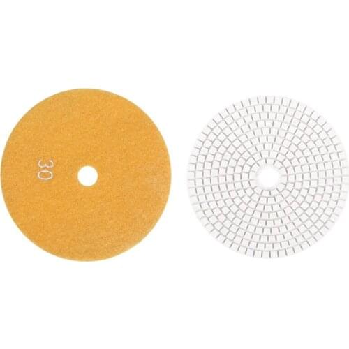 2PCS 5 Inch 125mm Wet Diamond Polishing Pads Marble Granite, Grits 30 & Grits 3000