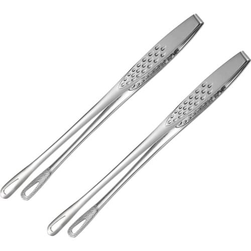 2pcs Stainless Steel Food Tongs Kitchen Utensils Buffet Cooking Tool Anti Heat Bread Clip Pastry Clamp Barbecue Kitchen Tongs