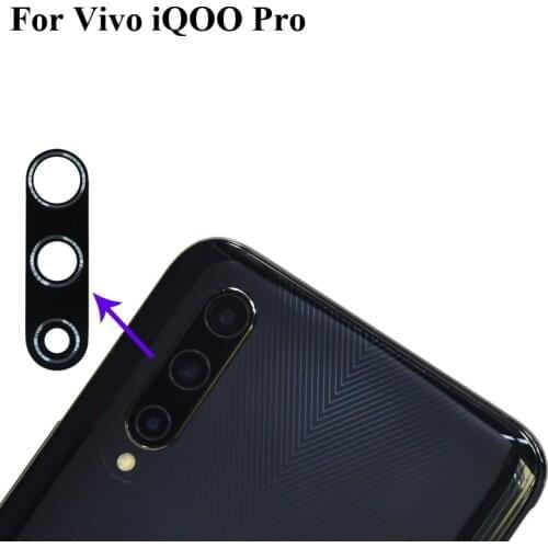 2PCS High quality For Vivo iQOO pro Back Rear Camera Glass Lens test good For Vivo iQ OO pro Replacement Parts IQOOPro