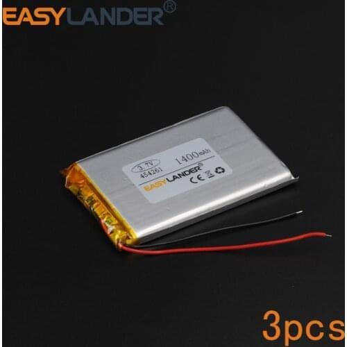 3pcs/Lot 3.7V 1400mAh 454261 Polymer Li-ion Battery For electronic part DIY Speaker Flash lighting Oticon Streamer safety GPS
