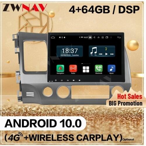 4+128 Double Din For Honda CIVIC 2006 2007 2008 2009 2010 2011 Android 10 Player Audio Radio GPS Navgation Head Unit Auto Stereo