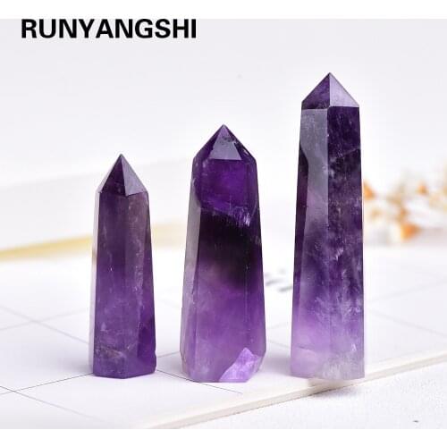 4-7cm 1pc 100% Natural Uruguay deep purple amethyst Crystal Quartz Point Terminated Wand Healing Gemstone Ornaments Crafts