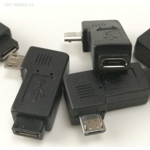 500pcs/lot Pair Right Left Angle Micro USB Male 90 Degree USB Male to Micro Female Plug Adapters Hot Worldwdie