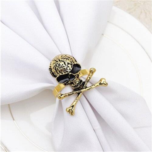 6 / PCS Hotel Ghost Festival Halloween retro skull napkin buckle napkin ring napkin ring manufacturer wholesale