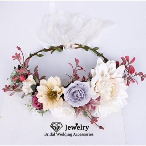 CC Flower Headbands Women Hair Accessories Wedding Headpiece Engagement Jewelry Bridal Wreath Leaf Party Bohemia Floral Gift 327