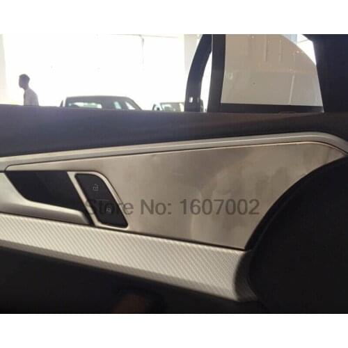 For Audi A4L 2017 Interior Inner door handle bowl Cover Frame Trim Stainless steel strip 3D stickers car styling