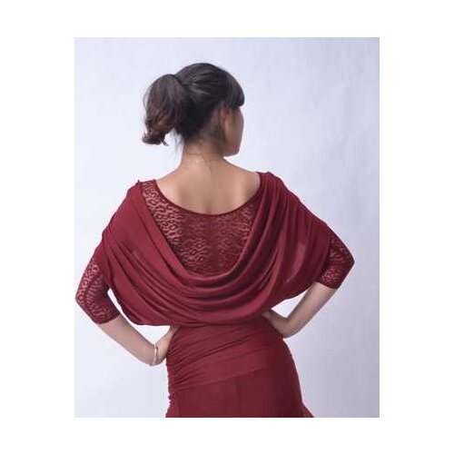 Exotic dance ballroom dance modern dance arc ribbon lace halter neck hollow practice coat T13005