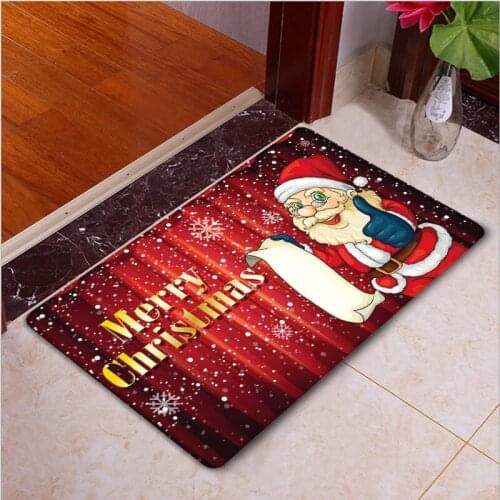 3d Flannel Printing Door Mat Absorbent Non-slip Floor Mat Bedroom Room Carpet Floor Mat Christmas Mat Small Rug