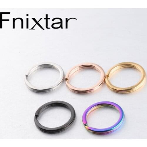 Fnixtar 20Pcs/Lot 25/30mm Key Ring Rainbow Color Stainless Steel Mirror Polished Key Holder Split Ring DIY Keyrings Key Chain