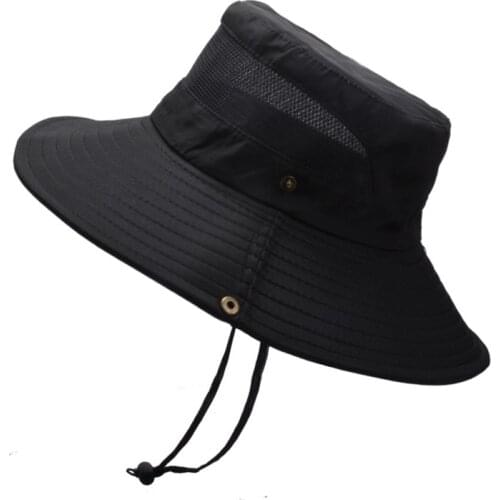 Unisex Summer Foldable Sun Fisherman Breathable Mesh Hat Men Women Wide Brim Casual Travel Beach Sunscreen UV Protection Cap R53