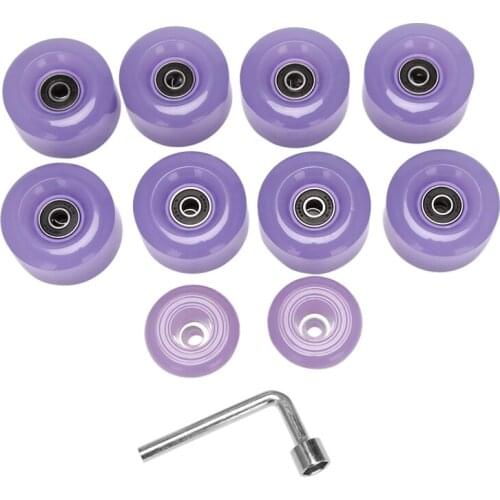 Roller Skate Wheels with Bearings and Toe Stoppers,for Double Row Skating,Quad Skates and Skateboard,32X58mm 82A