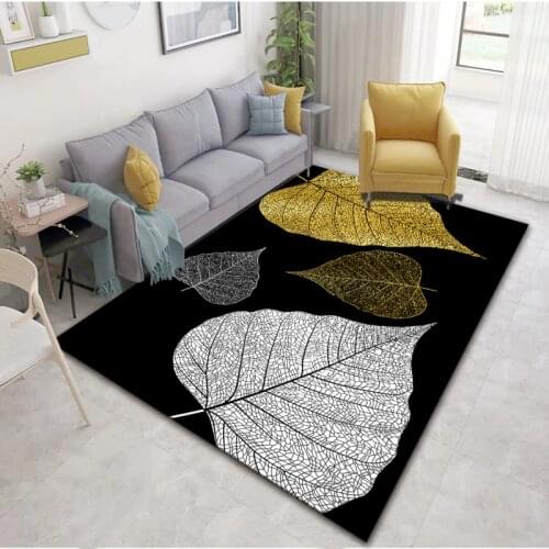 3D Leaf Print Area Rugs Living Room Large Carpet Washable Anti-slip Carpets Home Entrance Hall Decor Entrance Door Floor Mats