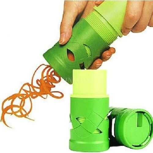 50Pcs/Lot Kitchen Tool Vegetable Fruit Shred Twister Cutter Spiral Slicer Peeler Garnish (Color: Green)