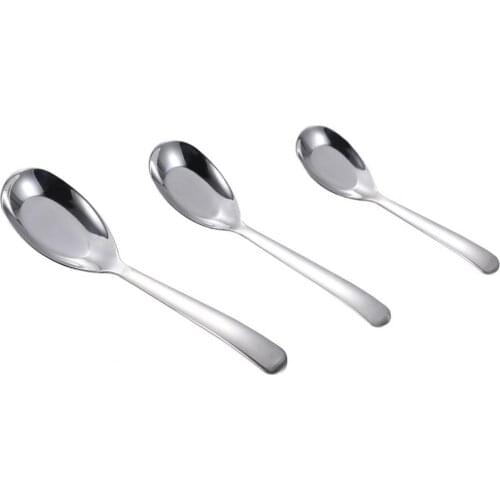 Soup Spoon Eco-friendly Rust-proof Stainless Steel Thickened Ice Cream Spoon Accessories for Home Stainless steel cutlery spoon