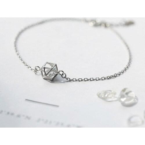 Trendy Jewelry Geometry Charm Bracelet Simple Creative Hot Selling High Quality Hollow Crystal Bracelet For Girl Lady Gifts