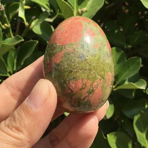 Natural Gemstone Flower Greenstone Eggs Unakite Crystal Egg