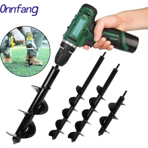 Ground Drill Short Rod Plant Twist Planting Flower Digging Garden Growing Vegetables Loose Soil Spiral Rod Short Rod Bit Factory