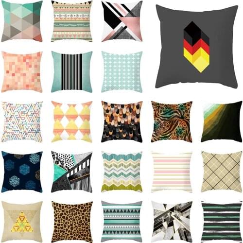 Nordic New Stripe Geometric Pillow Case Sofa Bedroom Car Seat Soft Cushion Cover Fashion Home Decorative Pillowcase 45*45cm