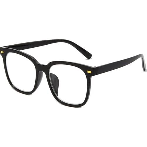 Rivets Large Square Frame Finished Myopia Glasses for Women Men Nearsighted Eyeglasses Students Anti Blue Short Sighted Glasses
