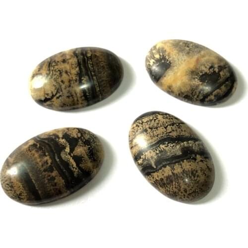 Wholesale 2pcs/lot Natural Dendritic Stone Jaspers 20x30mm Oval Gem stone Bead Cabochon Ring Face