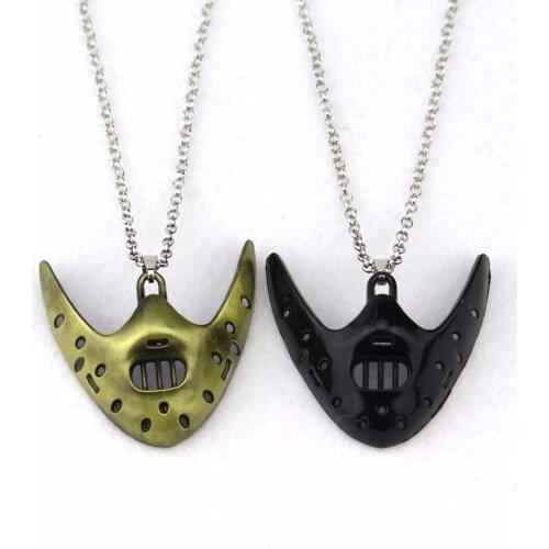 The Silence of the Lambs Mask Hannibal Lecter Horror Pendant Necklace And Fashion Sweater Chain Christmas Gifts