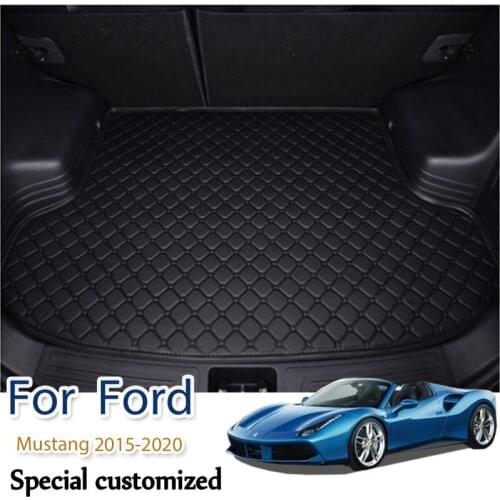 Custom Car trunk mat for Ford Mustang 2015 2016 2017 2018 2019 2020 cargo liner carpet interior accessories cover
