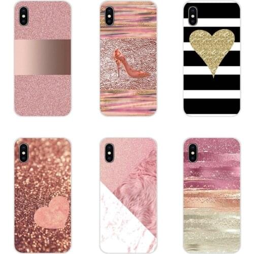 Gold Pink rose Glitter Dust For Apple iPhone X XR XS 11Pro MAX 4S 5S 5C SE 6S 7 8 Plus ipod touch 5 6 TPU Transparent Skin Cover