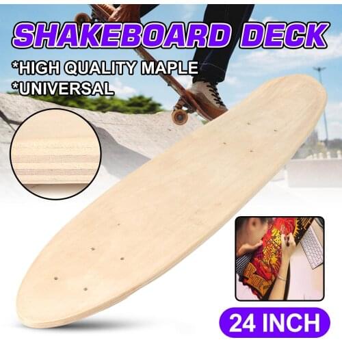 24 Inch Fish Skateboard Longboard Natural Single Foot Wooden Maple Blank Deck Board Parts DIY Skateboard Accessories Kids Gift