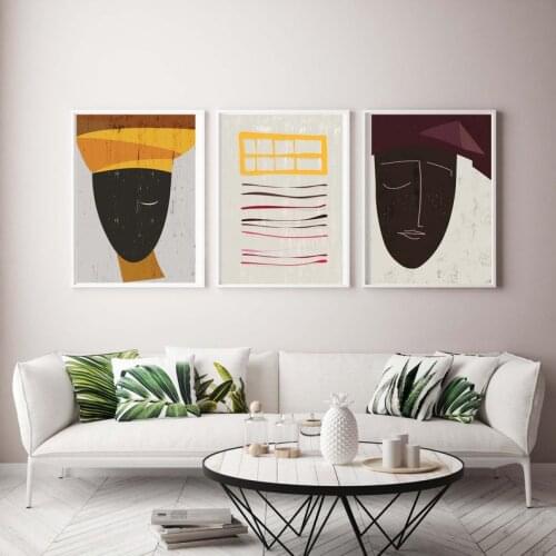 Modern African American Ethno Woman Wall Art Canvas Painting Picture Poster and Print Gallery Home Decor No Frame