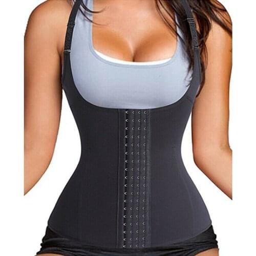 Waist Trainer Corset Vest for Weight Loss Sport Body Shaper Workout Underbust Cincher Steel Boned Tummy Tank Top Hooks Shapewear