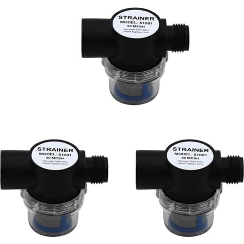 3x 1/2"-14 FNPT Inline Strainer For 44/51/54 Series Diaphragm Pumps