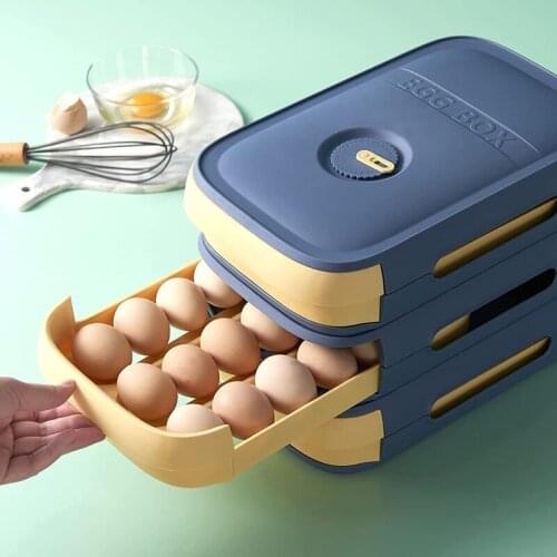 Egg Fresh Box Drawer Type Egg Storage Box for Refrigerator Fresh Keeping Box Household Food Storage Container Kitchen TS2