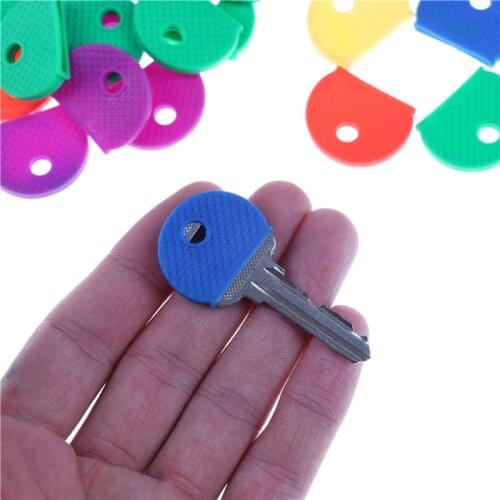 1/10pcs Bright Colors Hollow Multi Color Rubber Soft Keys Locks Cap Key Covers Topper Keyring Elastic Case Round Soft Silicone