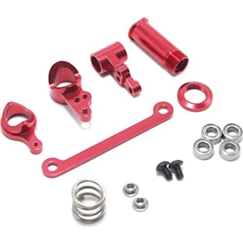 1 Set Steering Clutch Assembly Steering Servo Saver Complete Upgrade Parts for WLtoys 144001 1/14 RC Car,Red 5 pcs