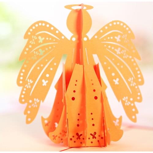 10pcs/Lot! Blessing Angel greeting cards 3D Laser Cut Hand Made Paper Birthday Cards Valentines Day Christmas Gifts free ship