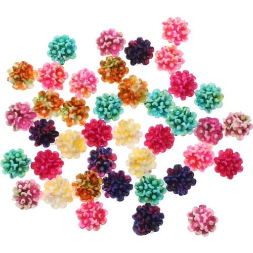 100Pcs Mixed Resin Flowers Crafts Decorations Flatback Cabochon Scrapbooking For Embellishment Nail Stickers DIY Accessories