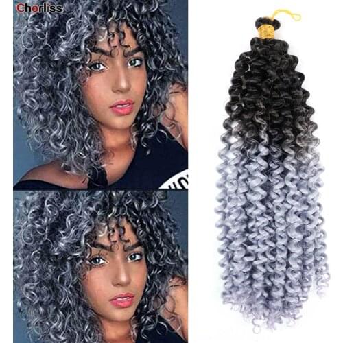 14 Inch Bohemian Synthetic Water Curl Wave Hair Extensions For Women Gray Pink Blonde Ombre Loose Crochet Hair Braids Chorliss